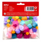 Apli Pack de 50 Pompons Soft Touch - Idéal pour le bricolage des enfants - Stimule la créativité - Couleurs assorties