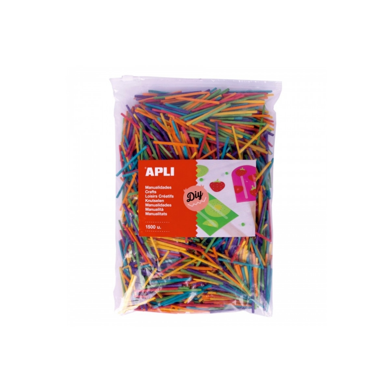 Apli Mini Assortiment de bâtons en bois - Format MAXI - 1500 unités - Haute résistance - Facile à coller et à couper - Stimule
