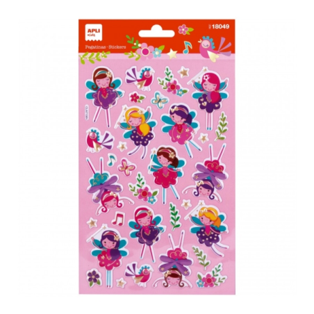 Apli Sachet de Stickers Fées - Finition Métallique - Adhésif Permanent - Idéal pour le Scrapbooking et la Décoration - Stimule
