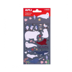Apli Sachet de Stickers Animaux Marins - Finition Epoxy - Adhésif Permanent - Idéal pour le Scrapbooking et la Décoration