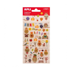Apli Sachet de Stickers Automne - Finition Epoxy - Adhésif Permanent - Idéal pour le Scrapbooking et la Décoration - Favorise
