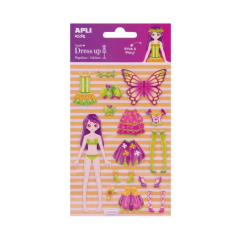 Apli Sachet d'Autocollants Dress up 3D Annie - Autocollants Amovibles - Scène Incluse - Encourage la Créativité et la