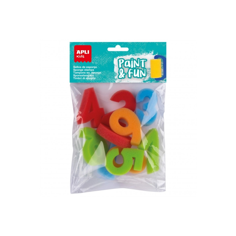Apli Sponge Stamps Numéros 123 - Développe l'orientation spatiale - Stimule les compétences manuelles - Favorise la créativité