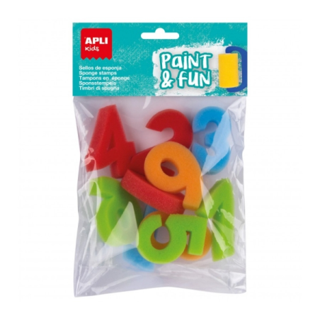 Apli Sponge Stamps Numéros 123 - Développe l'orientation spatiale - Stimule les compétences manuelles - Favorise la créativité