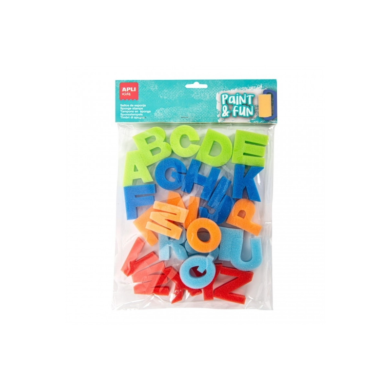Apli ABC Tampons Éponges - 26 Lettres - Encourage la Créativité - Stimule les Compétences Manuelles