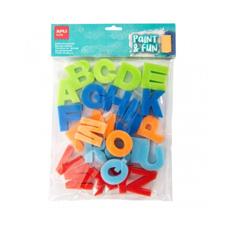 Apli ABC Tampons Éponges - 26 Lettres - Encourage la Créativité - Stimule les Compétences Manuelles