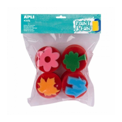 Tampons éponge Apli Jumbo - Formes assorties - Développe les compétences manuelles - Stimule la créativité