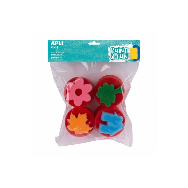 Tampons éponge Apli Jumbo - Formes assorties - Développe les compétences manuelles - Stimule la créativité