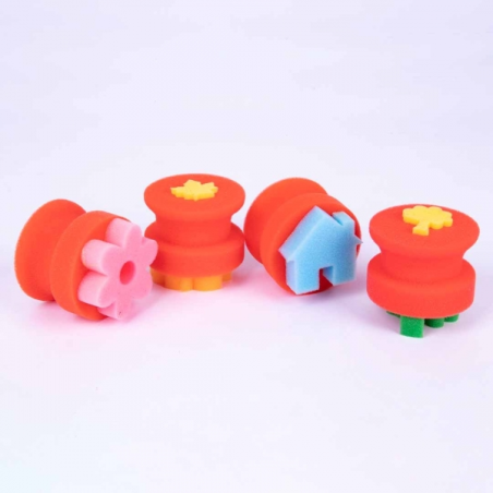 Tampons éponge Apli Jumbo - Formes assorties - Développe les compétences manuelles - Stimule la créativité