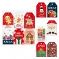 Dohe Christmas Pack de 48 étiquettes cadeaux - Motifs de Noël - Taille 4,6x6,8 cm - Découpées sur carton - Cordon inclus