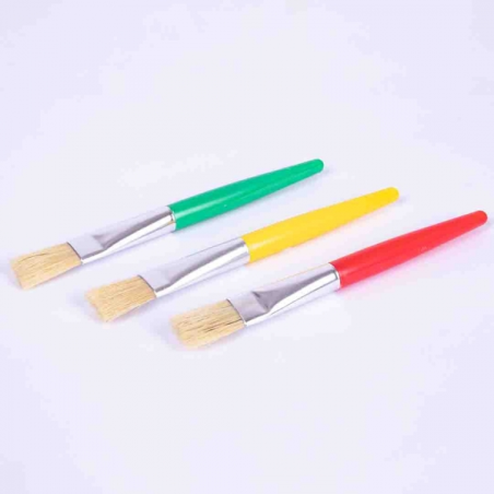 Apli Pack de 3 Pinceaux Jumbo pour Enfants - Pointe Plate - Poils Synthétiques - Idéal pour le Développement Créatif et