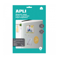 Apli Pack de 3 Feuilles de Papier Magnétique A4 - 650gr - Adapté aux Imprimantes Jet d'Encre - Facile à Utiliser - Idéal pour