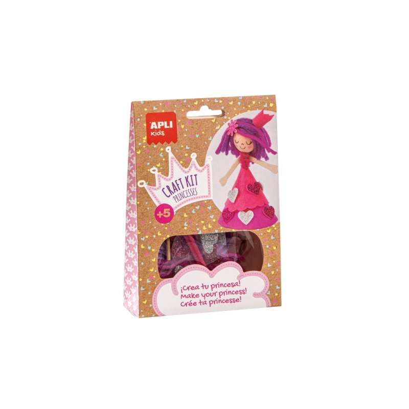 Apli Pink Princess Mini Craft Kit - Réduit le stress - Augmente l'estime de soi - Améliore la mémoire - Développe la