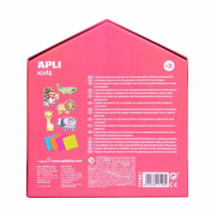 Apli Mosaïque d'Animaux de la Jungle - 5 Feuilles XL Prédécoupées - 8 Feuilles de Caoutchouc EVA - Facile à Utiliser avec Guide