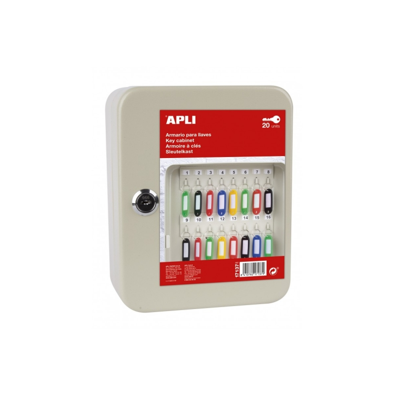 Armoire Porte-Clés Apli avec Fermeture - 20 Positions - Idéale pour Bureaux et Entrepôts - Organisation et Accès Faciles