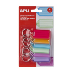 Apli Pack de 6 Porte-clés Premium avec Étiquette - Ouverture Facile - Idéal pour les Bureaux, les Entrepôts et la Maison