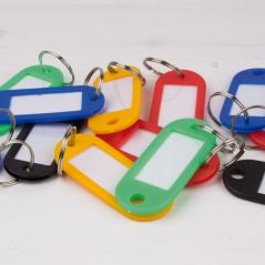 Apli Pack de 10 Porte-clés avec Étiquette - Système de Porte-Étiquettes à Ouverture Facile - Idéal pour les Bureaux, les