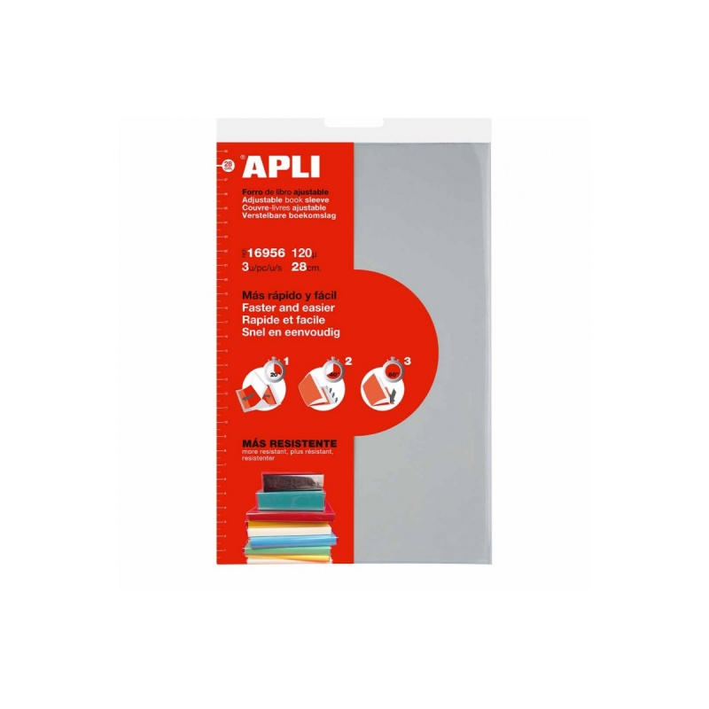 Apli Pack de 3 Housses PVC Transparentes - Rabat Auto-ajustable - Application Facile - Ecologique