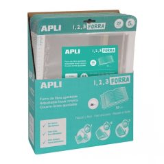 Apli Lot de 5 housses transparentes polypropylène avec rabat auto-ajus