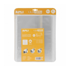 Apli Lot de 5 housses transparentes en polypropylène - Rabat auto-ajustable - Doublure facile en 3 étapes