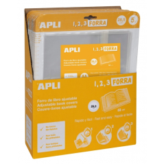 Apli Lot de 5 housses transparentes en polypropylène - Rabat auto-ajustable - Doublure facile en 3 étapes
