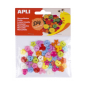 Apli Pack de 60 Boutons en Plastique Assortis - Formes Diverses - Idéal pour la Couture et l'Artisanat - Couleurs Assorties