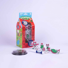 Apli Magic Forest Kids Stamp Set - Encre effaçable - Non toxique - Lavable - Développe les compétences créatives
