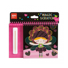 Apli Fairy Scratch Sheet Pad - Comprend 8 feuilles et un bâton à gratter - Favorise la créativité et l'estime de soi - Idéal
