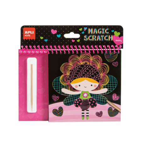 Apli Fairy Scratch Sheet Pad - Comprend 8 feuilles et un bâton à gratter - Favorise la créativité et l'estime de soi - Idéal