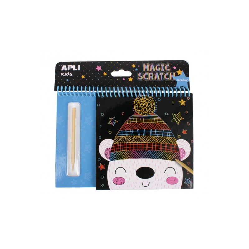 Apli Winter Scratch Sheet Pad - Jeu didactique - Favorise la créativité - Renforce la confiance - Améliore les compétences