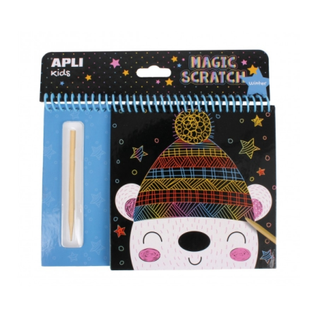 Apli Winter Scratch Sheet Pad - Jeu didactique - Favorise la créativité - Renforce la confiance - Améliore les compétences