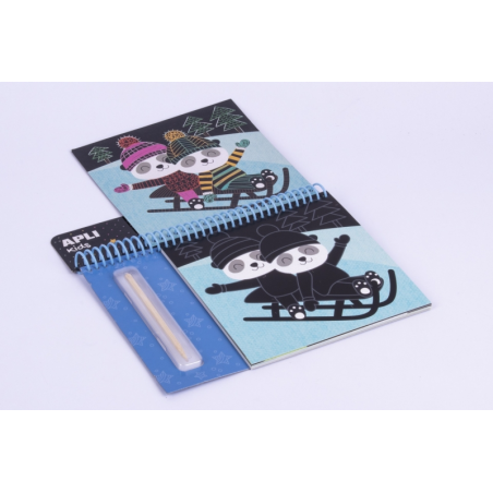 Apli Winter Scratch Sheet Pad - Jeu didactique - Favorise la créativité - Renforce la confiance - Améliore les compétences