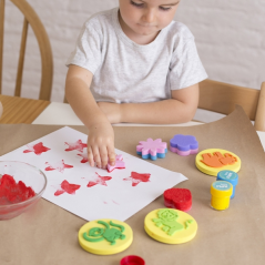 Apli Animal Tampons en caoutchouc EVA – Éléphant, lion et singe – Développe les compétences manuelles et la créativité –