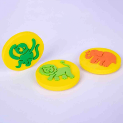 Apli Animal Tampons en caoutchouc EVA – Éléphant, lion et singe – Développe les compétences manuelles et la créativité –
