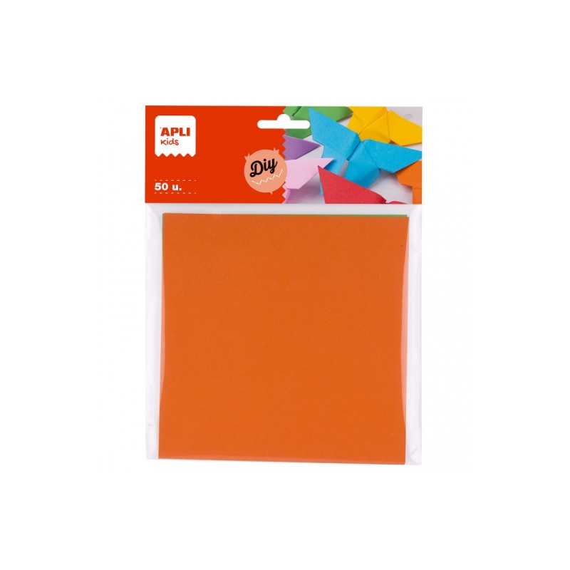 Apli Pack de 50 Feuilles de Papier Origami - Couleur Recto Verso - Couleurs Assorties