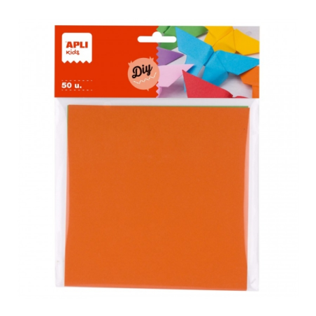 Apli Pack de 50 Feuilles de Papier Origami - Couleur Recto Verso - Couleurs Assorties
