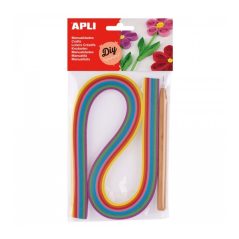 Kit Quilling Apli - Comprend un outil et 120 bandes de papier - Idéal pour les décorations et les travaux manuels originaux
