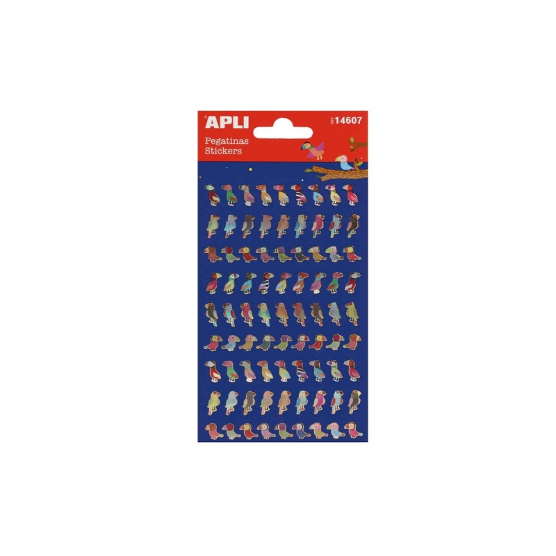 Apli Sachet de Stickers Oiseaux - Finition Brillante - Adhésif Permanent - Idéal pour le Scrapbooking et la Décoration