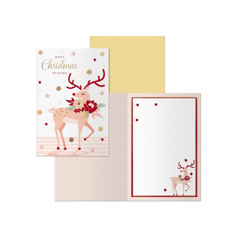 Dohe Nara Pack de 6 cartes de vœux de Noël avec enveloppe - Format fermé 11,5x17 cm, ouvert 23x17 cm - Papier offset - Imprimé