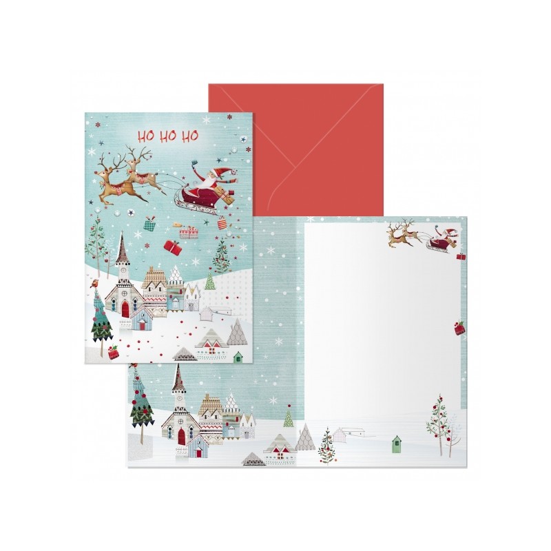 Dohe Laponia Pack de 6 Cartes de Voeux de Noël avec Enveloppe - Format Fermé 11,5x17cm, Ouvert 23x17cm - Papier Offset