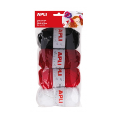 Apli Pack de 4 Pelotes de Laine Acrylique - Tons Rouges et Combinables - Souples et Résistantes - Lavables en Machine - Idéales
