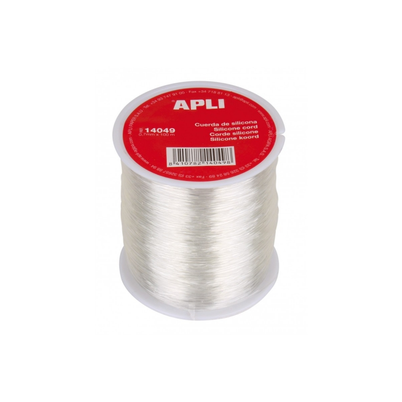 Bobine de cordon élastique en silicone Apli - Transparent - Haute qualité - Grande résistance - Idéal pour bijoux et travaux