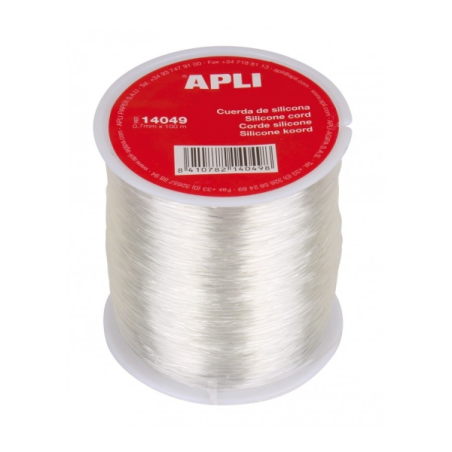Bobine de cordon élastique en silicone Apli - Transparent - Haute qualité - Grande résistance - Idéal pour bijoux et travaux