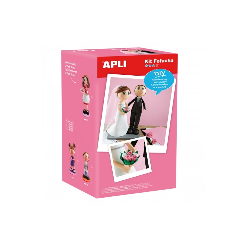 Apli Fofucha Bride and Groom Craft Kit - Tout inclus - Instructions visuelles - Niveau avancé