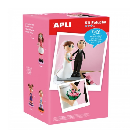 Apli Fofucha Bride and Groom Craft Kit - Tout inclus - Instructions visuelles - Niveau avancé