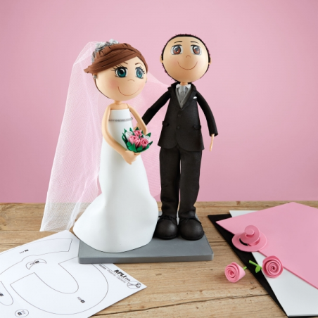 Apli Fofucha Bride and Groom Craft Kit - Tout inclus - Instructions visuelles - Niveau avancé