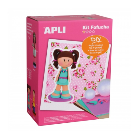 Apli Fofucha Girl Craft Kit – Comprend tout le matériel – Modèles et instructions visuelles – Idéal pour les débutants –