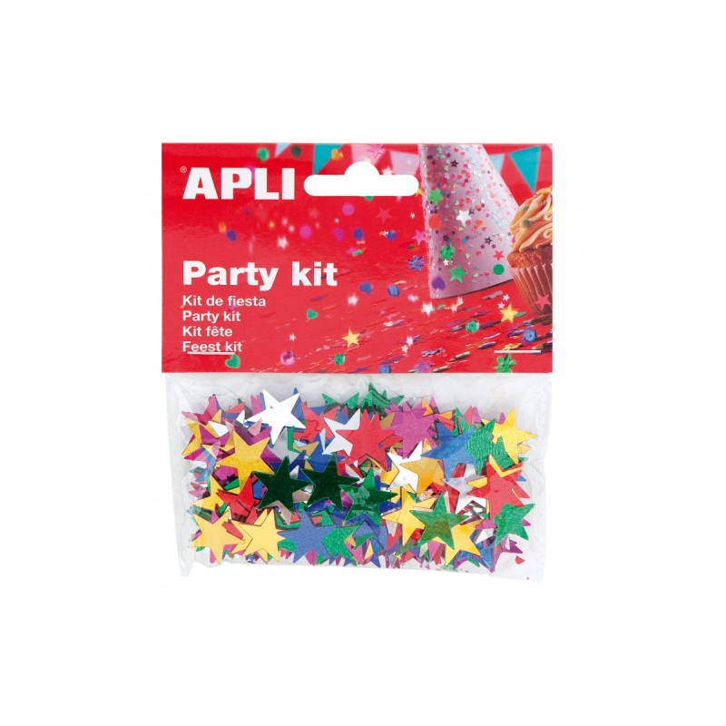 Sac à Confettis Apli Star - Idéal pour les fêtes, mariages, célébrations d'enfants, travaux manuels et carnaval - Couleurs