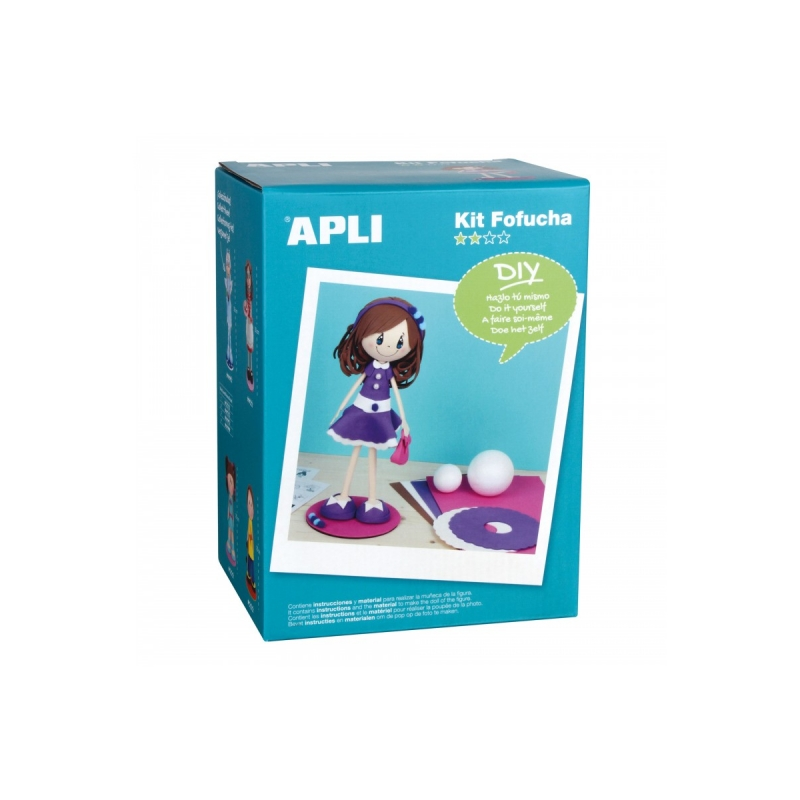 Apli Fofucha Alice Craft Kit - Tous les matériaux inclus - Patrons et instructions visuelles - Niveau moyen - Idéal pour les
