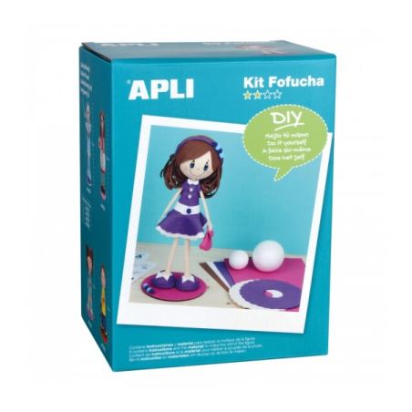Apli Fofucha Alice Craft Kit - Tous les matériaux inclus - Patrons et instructions visuelles - Niveau moyen - Idéal pour les